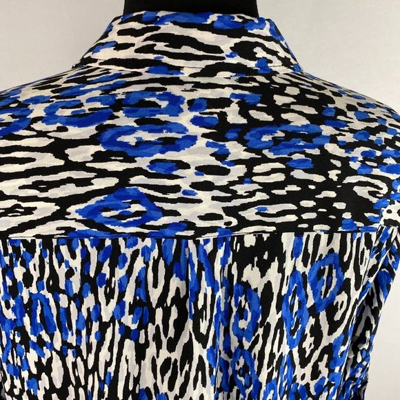 Talbots Nantucket Petites LP Multicolor Patterned Button Down Roll Tab Sleeves - Picture 10 of 12